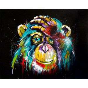 Картина по номерам "Радужный шимпанзе"