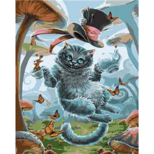 Картина по номерам "Чеширский кот и чаепитие"