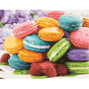 Картина по номерам "Разноцветное печенье макаруны"