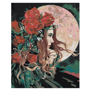 Картина по номерам "Девушка и луна"