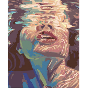 Картина по номерам "Лицо девушки под водой"