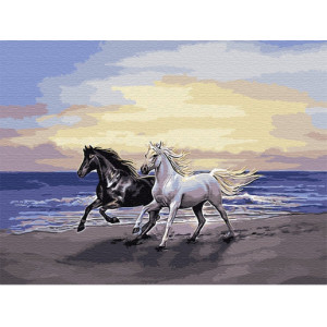 Картина по номерам "Лошади у моря"