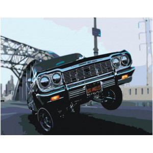 Картина по номерам "Автомобиль лоурайдер Лос-Анджелес"