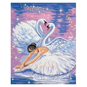 Картина по номерам "Балерина и лебеди"