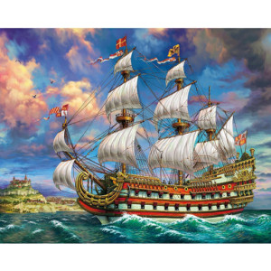 Картина по номерам "Корабель на блакитному морі"