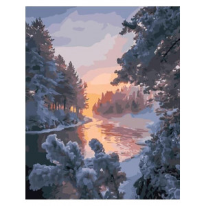 Картина по номерам "Зимняя река"