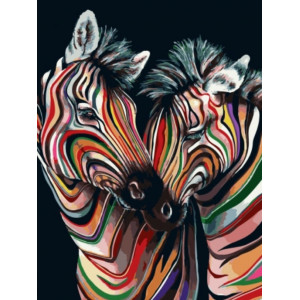 Картина по номерам "Разноцветные зебры"