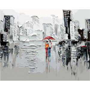 Картина по номерам "Дождь в большом городе"