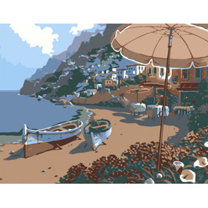 Картина по номерам "Лодки на пляже"