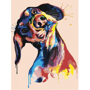 Картина по номерам "Райдужний собака поп-арт"