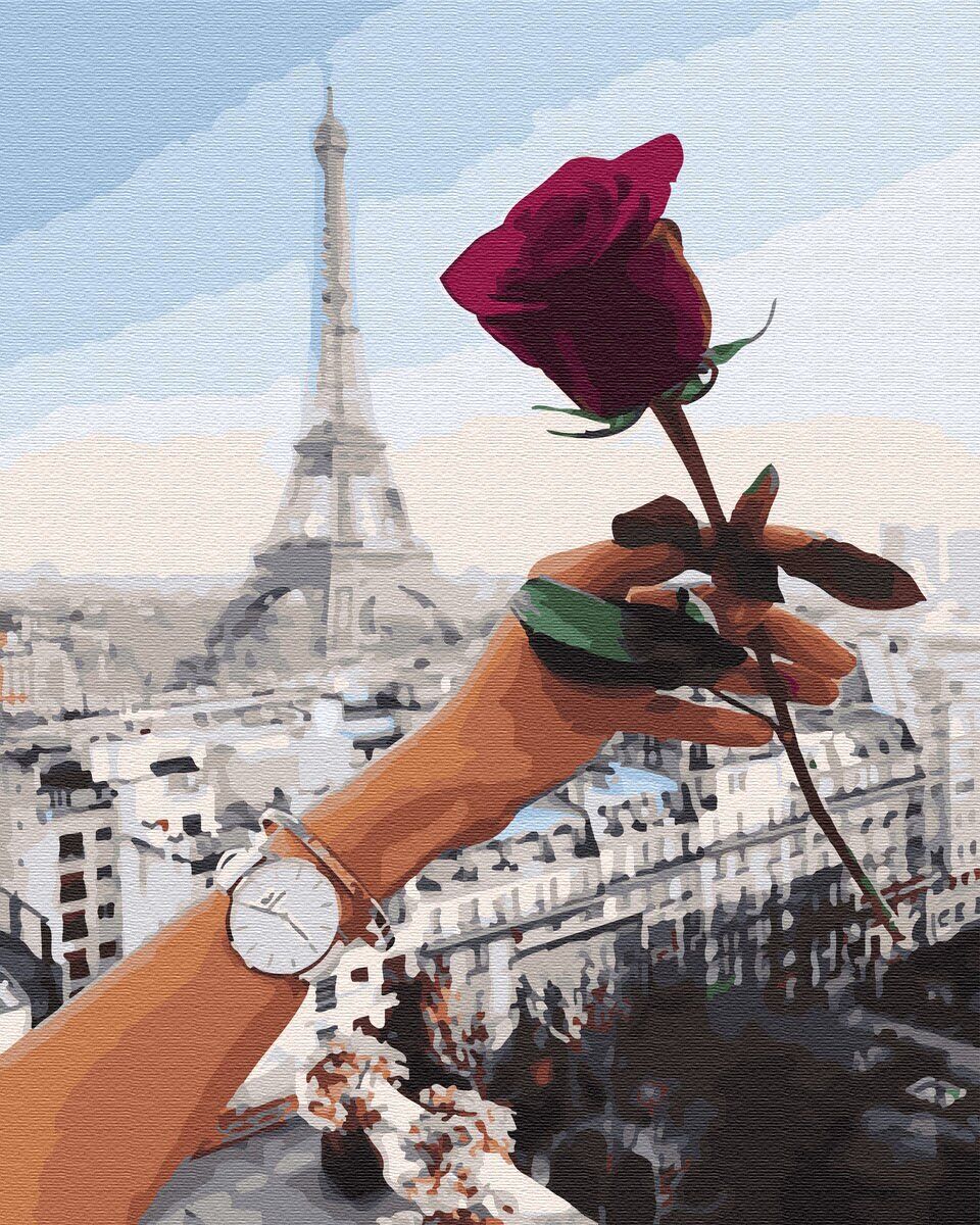 Девушка с цветами в Париже