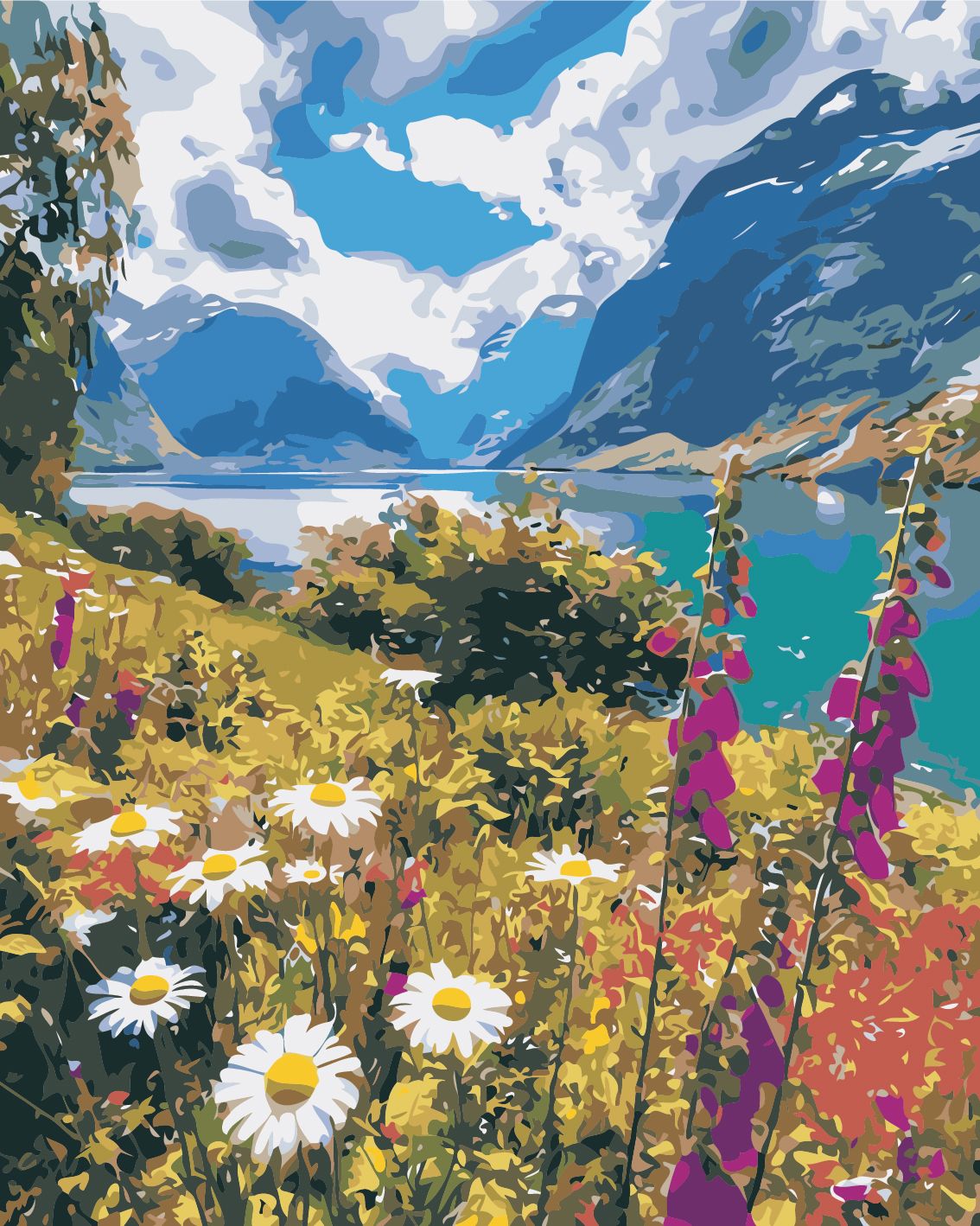 Красота. Озеро Lovatnet Норвегия. Швейцария фьорды. Красивый пейзаж. Красота природы.